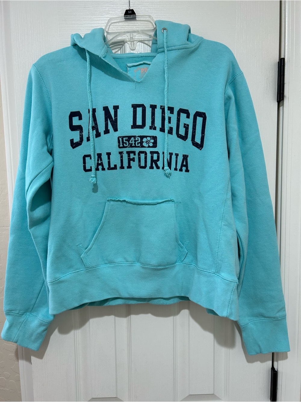 Women’s San Diego California Aqua Drawstring Hooded Sweatshirt By MV Sport
